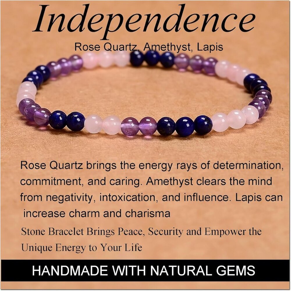 Handmade Yoga Stretch Elastic Bracelet Natural Stone Crystal Healing Power Energ